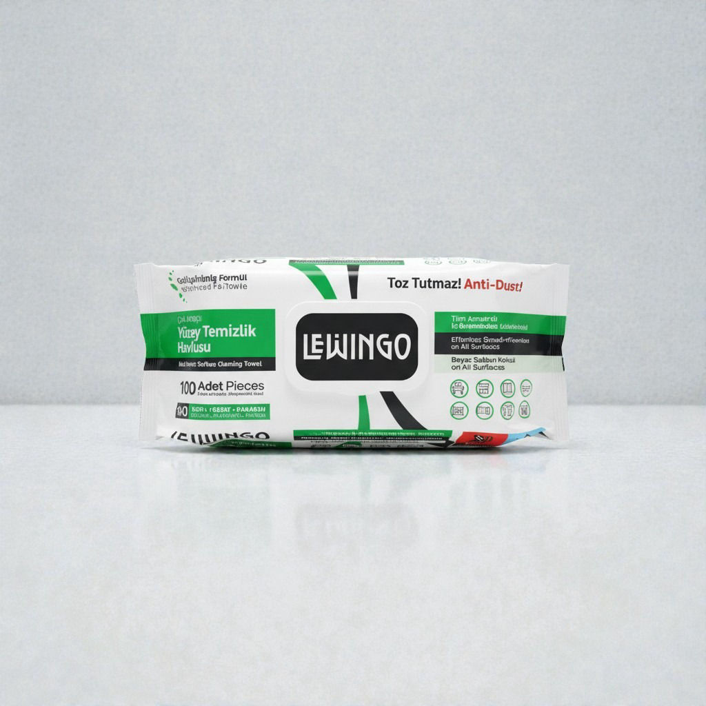 LEWINGO Beyaz Sabun Kokulu Toz Tutmaz Çok Amaçlı Yüzey Temizlik Havlusu 100 Adet (%0 Klor, Fosfat, Paraben)